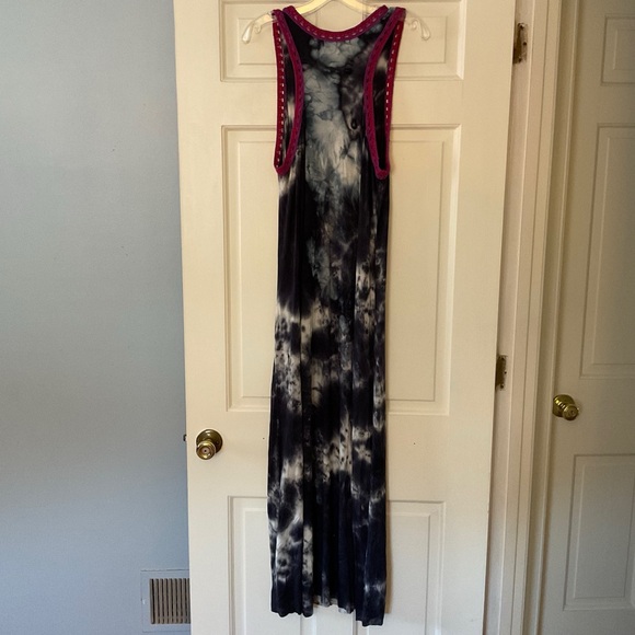 Natural Life Maxi Dress Size M NWT Black Pink Crochet Trim Racerback Boho Hippie - Picture 5 of 6